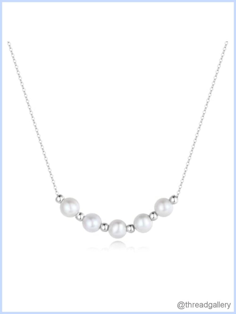 Freshwater Pearl Necklace Women 18in Adjustable Platinum Plated Brass